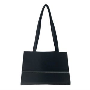 Caress | Vintage Black Vinyl Shoulder Bag Purse
